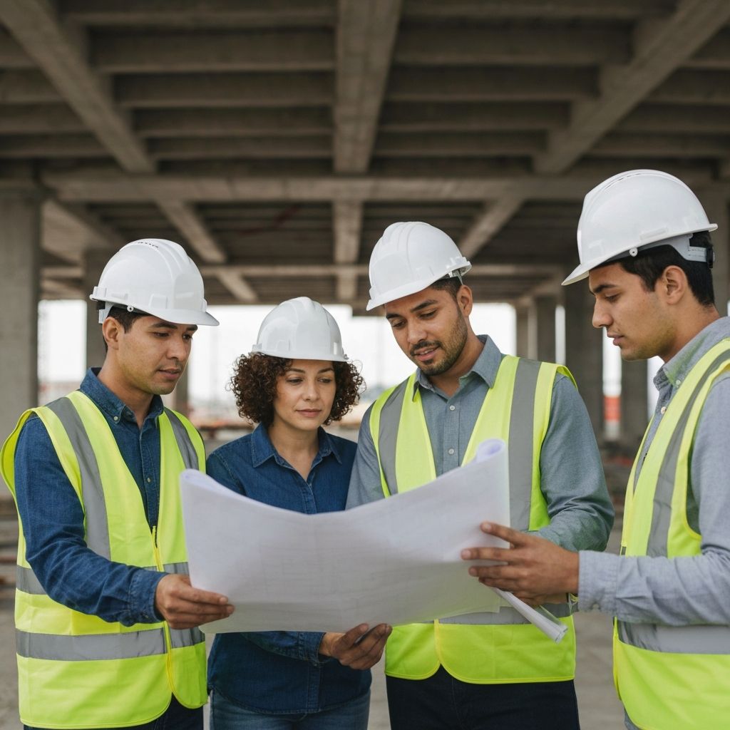 Professional Prime Engineering team at construction site